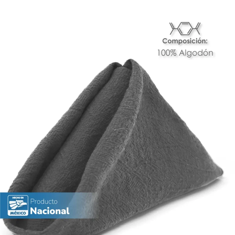 Servilleta Manta Artesanal 100% algodón 45x45 cm Gris Oxford