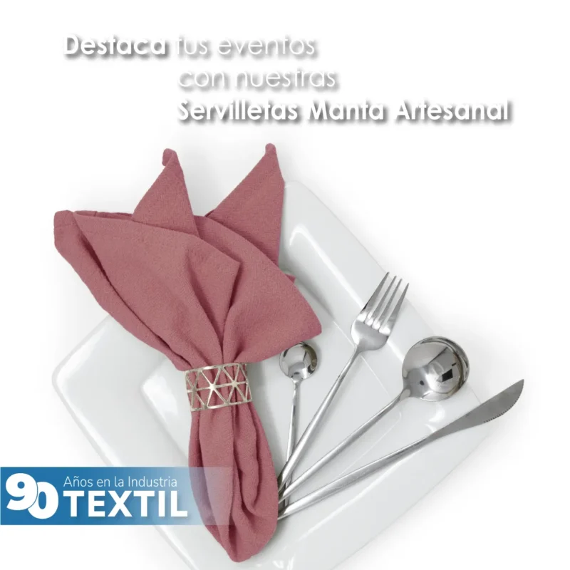 Servilleta Manta Artesanal 100% algodón 45x45 cm Palo de Rosa