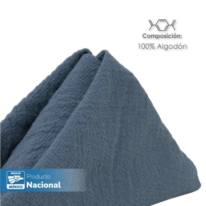 Servilleta Manta Artesanal 100% algodón 45x45 cm Gris Plomo