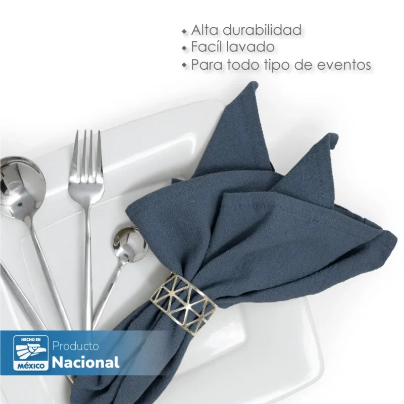 Servilleta Manta Artesanal 100% algodón 45x45 cm Gris Plomo