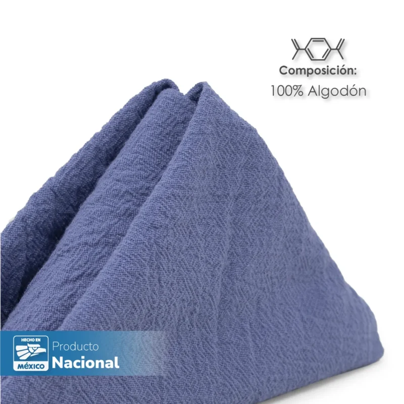 Servilleta Manta Artesanal 100% algodón 45x45 cm Azul Plumbago