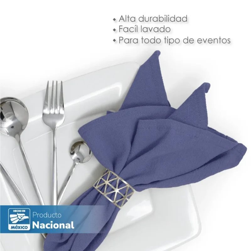 Servilleta Manta Artesanal 100% algodón 45x45 cm Azul Plumbago