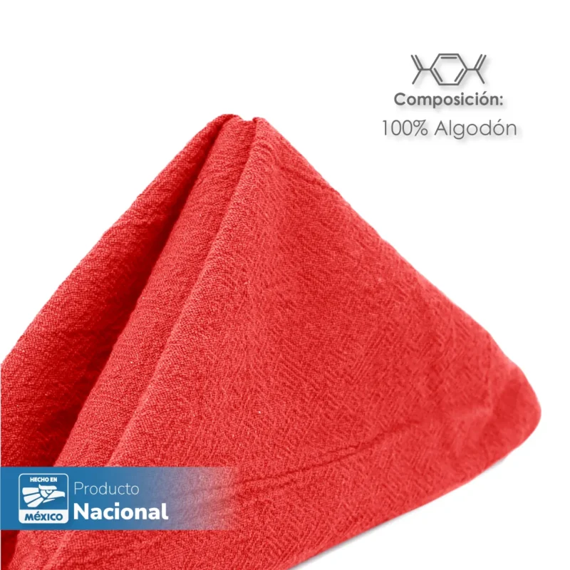 Servilleta Manta Artesanal 100% algodón 45x45 cm Rojo