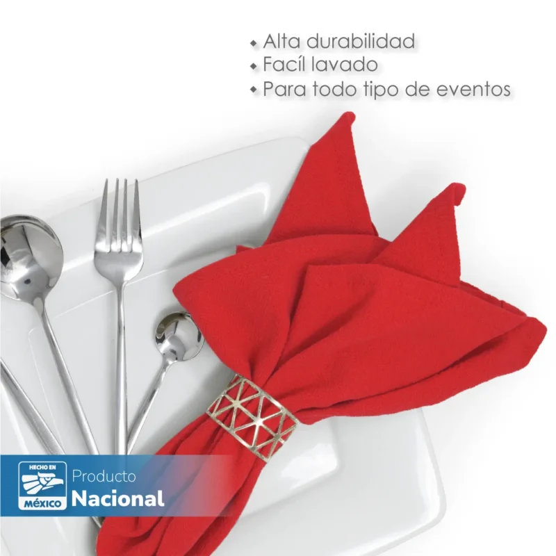 Servilleta Manta Artesanal 100% algodón 45x45 cm Rojo