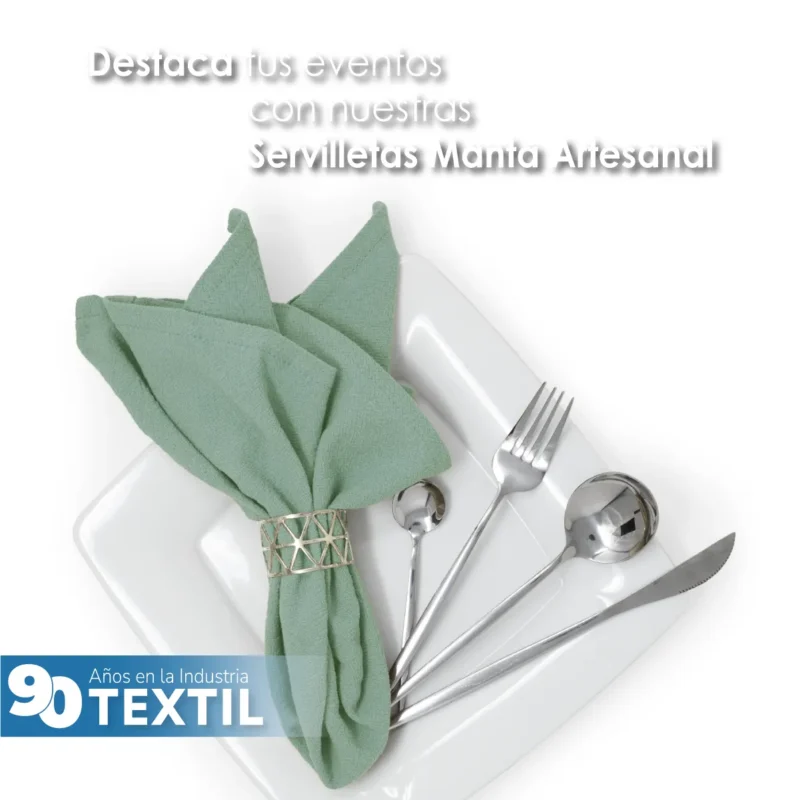 Servilleta Manta Artesanal 100% algodón 45x45 cm Sage