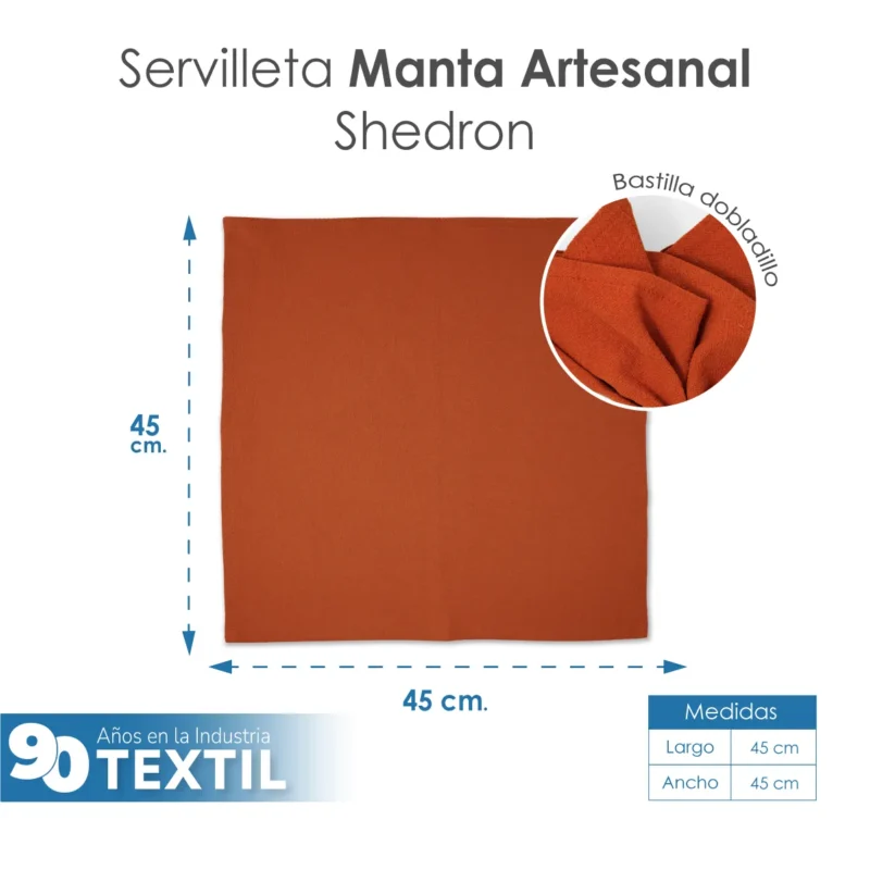 Servilleta Manta Artesanal 100% algodón 45x45 cm Shedron