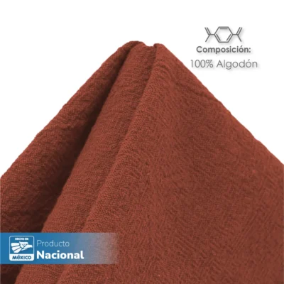 Servilleta Manta Artesanal 100% algodón 45x45 cm Tabaco: imagen 3