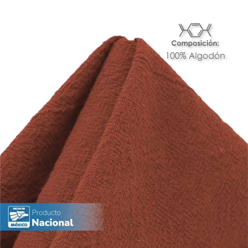 Servilleta Manta Artesanal 100% algodón 45x45 cm Tabaco