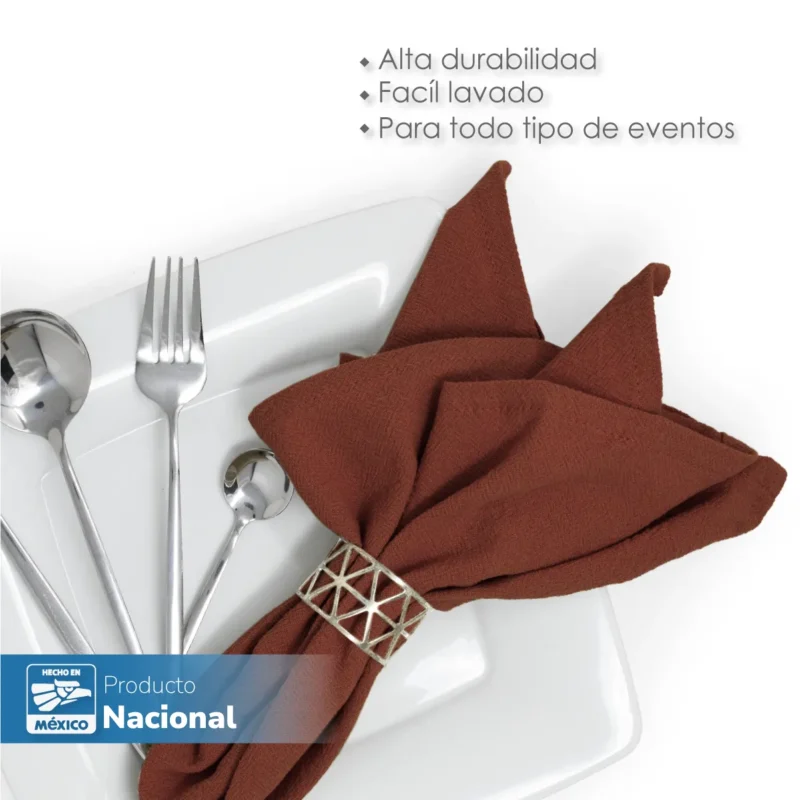 Servilleta Manta Artesanal 100% algodón 45x45 cm Tabaco
