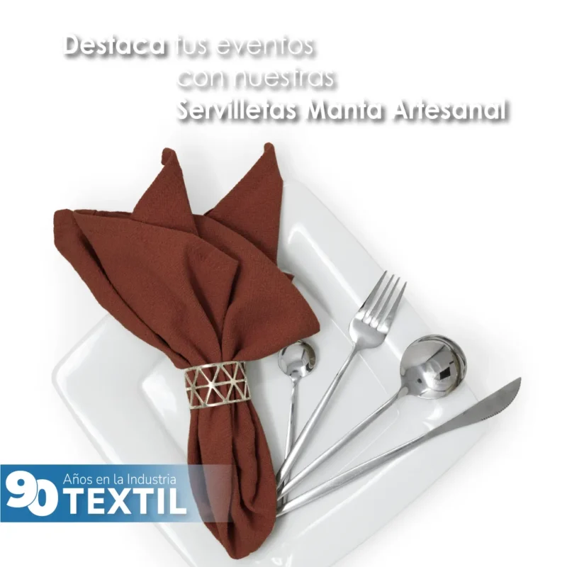 Servilleta Manta Artesanal 100% algodón 45x45 cm Tabaco