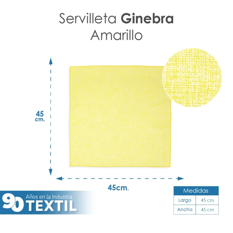 Servilleta Lino Ginebra 45x45 cm Amarillo