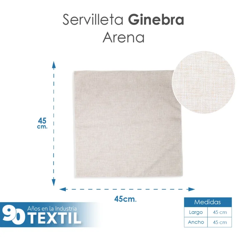 Servilleta Lino Ginebra 45x45 cm Arena