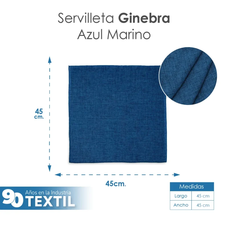 Servilleta Lino Ginebra 45x45 cm Azul Marino