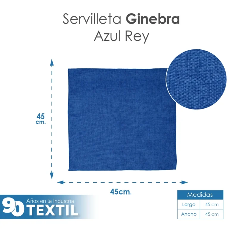 Servilleta Lino Ginebra 45x45 cm Azul Rey