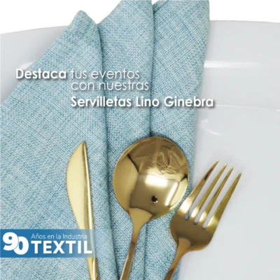 Servilleta Lino Ginebra 45x45 cm Azul Cielo: imagen 7