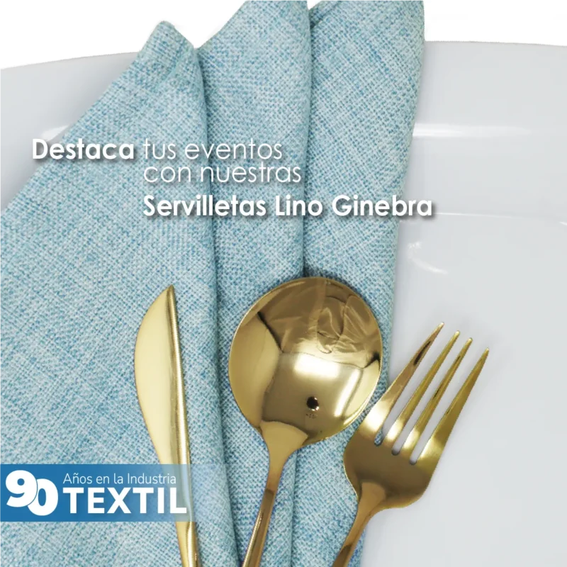 Servilleta Lino Ginebra 45x45 cm Azul Cielo
