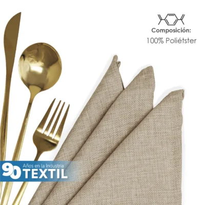 Servilleta Lino Ginebra 45x45 cm Beige: imagen 3