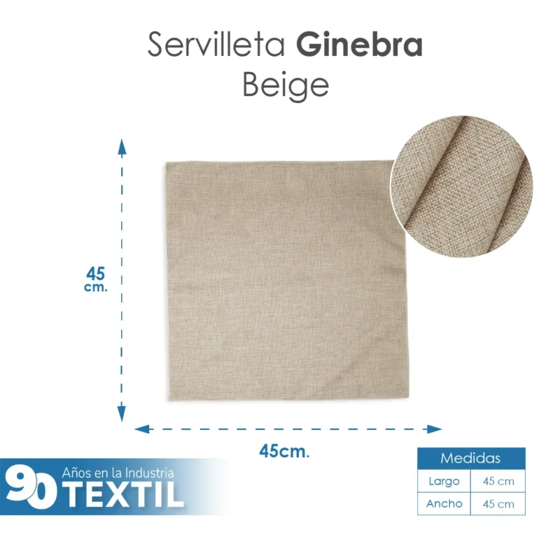 Servilleta Lino Ginebra 45x45 cm Beige