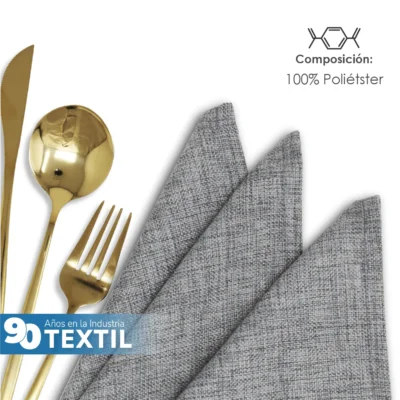 Servilleta Lino Ginebra 45x45 cm Gris Oxford: imagen 3