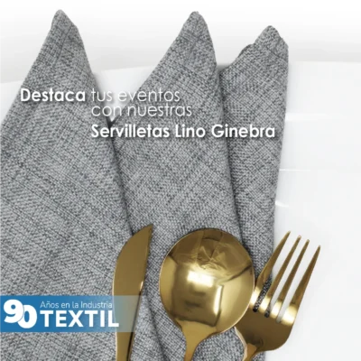 Servilleta Lino Ginebra 45x45 cm Gris Oxford: imagen 7