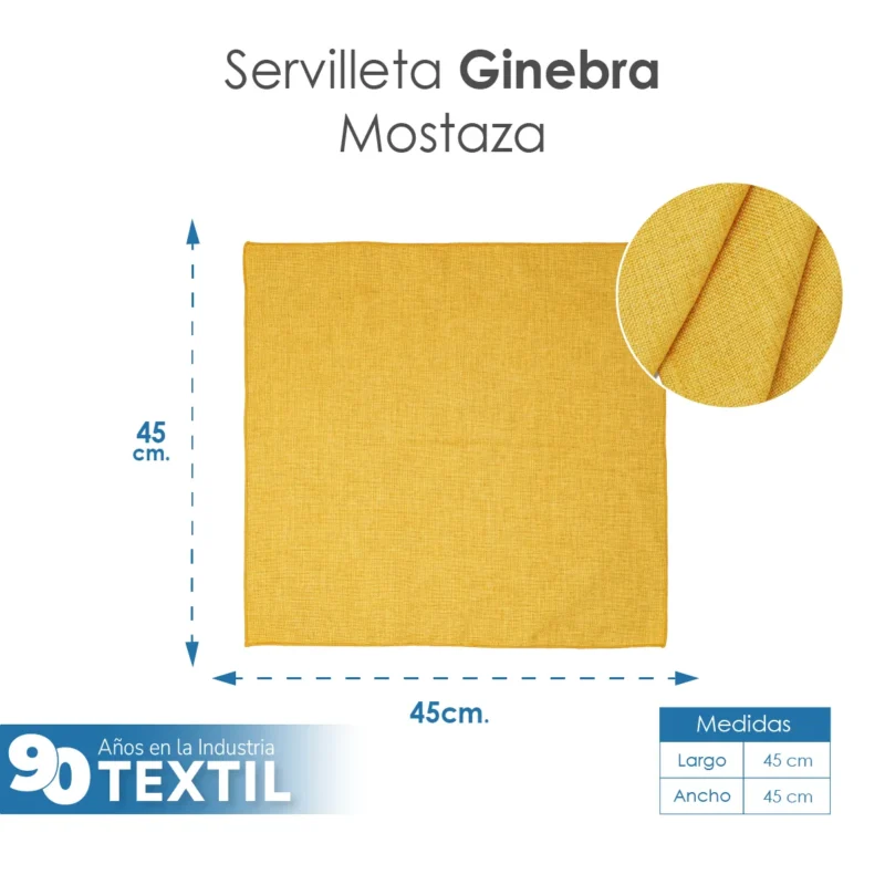 Servilleta Lino Ginebra 45x45 cm Mostaza