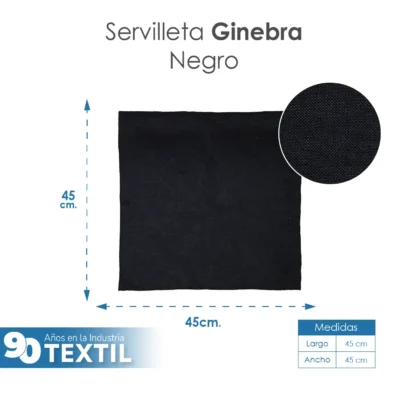 Servilleta Lino Ginebra 45x45 cm Negro: imagen 2