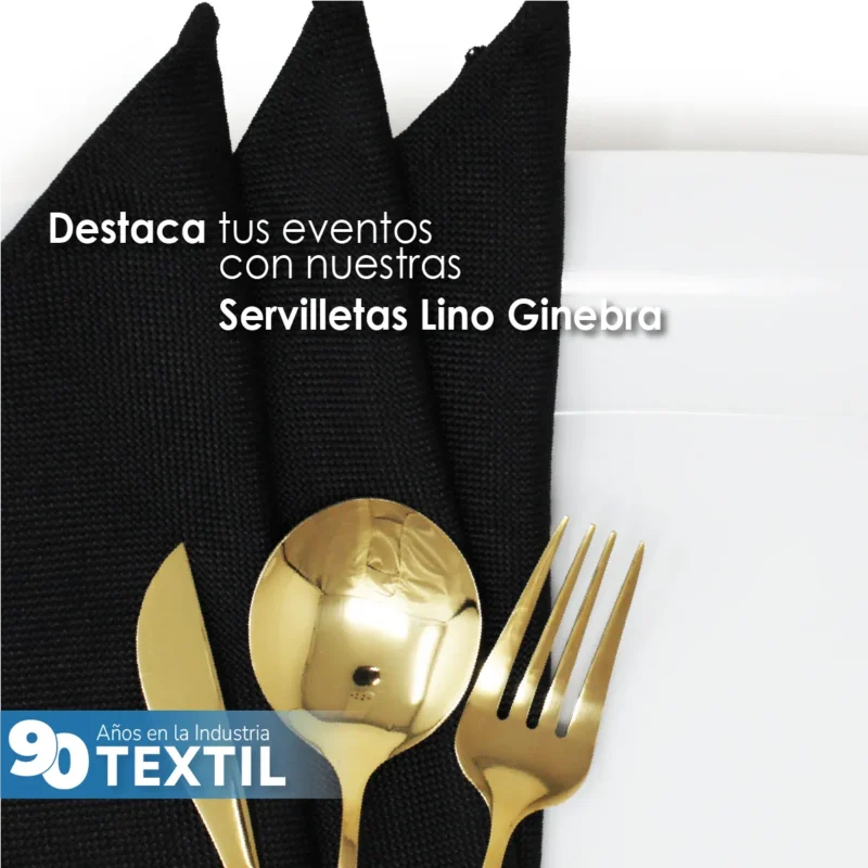 Servilleta Lino Ginebra 45x45 cm Negro