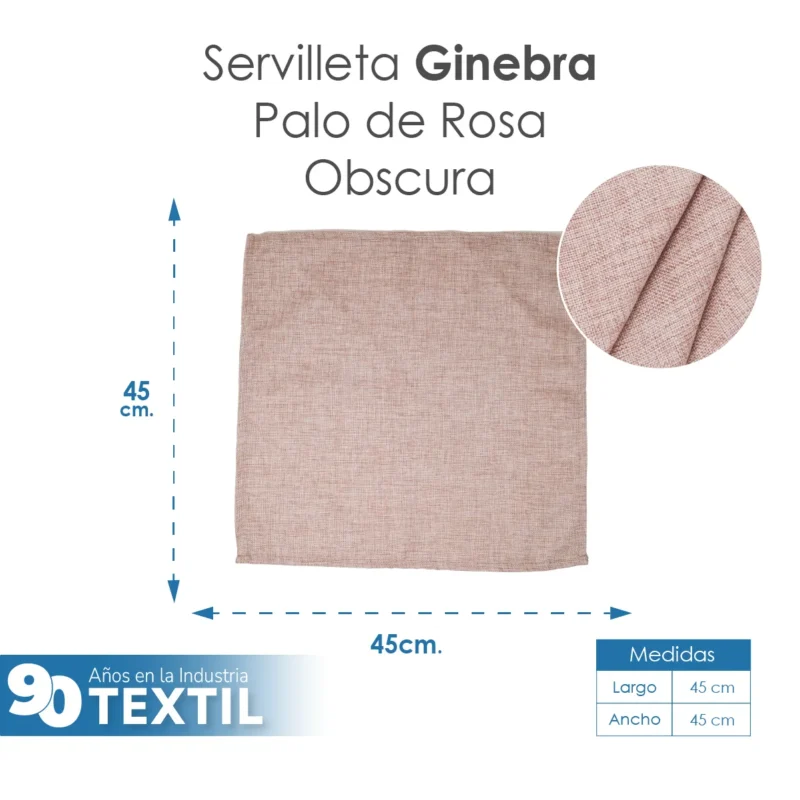 Servilleta Lino Ginebra 45x45 cm Palo de Rosa Obscuro