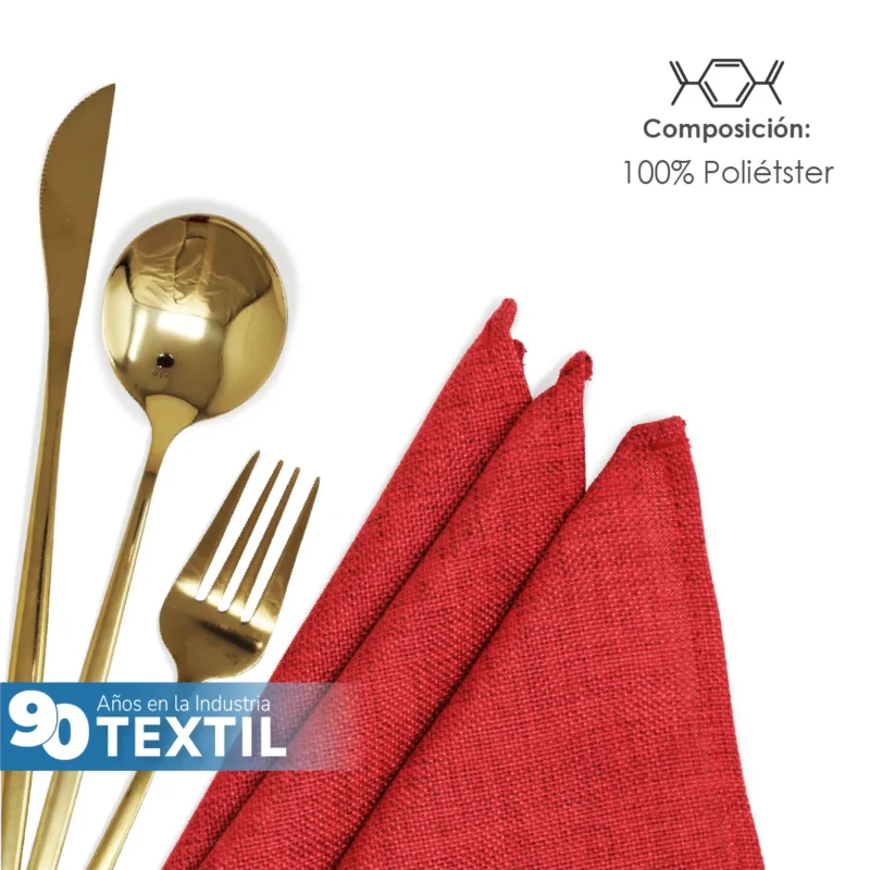 Servilleta Lino Ginebra 45x45 cm Rojo