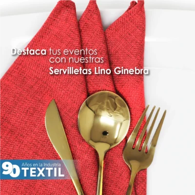 Servilleta Lino Ginebra 45x45 cm Rojo: imagen 7