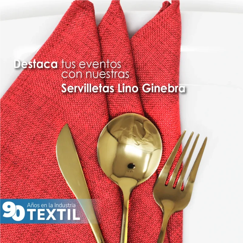 Servilleta Lino Ginebra 45x45 cm Rojo