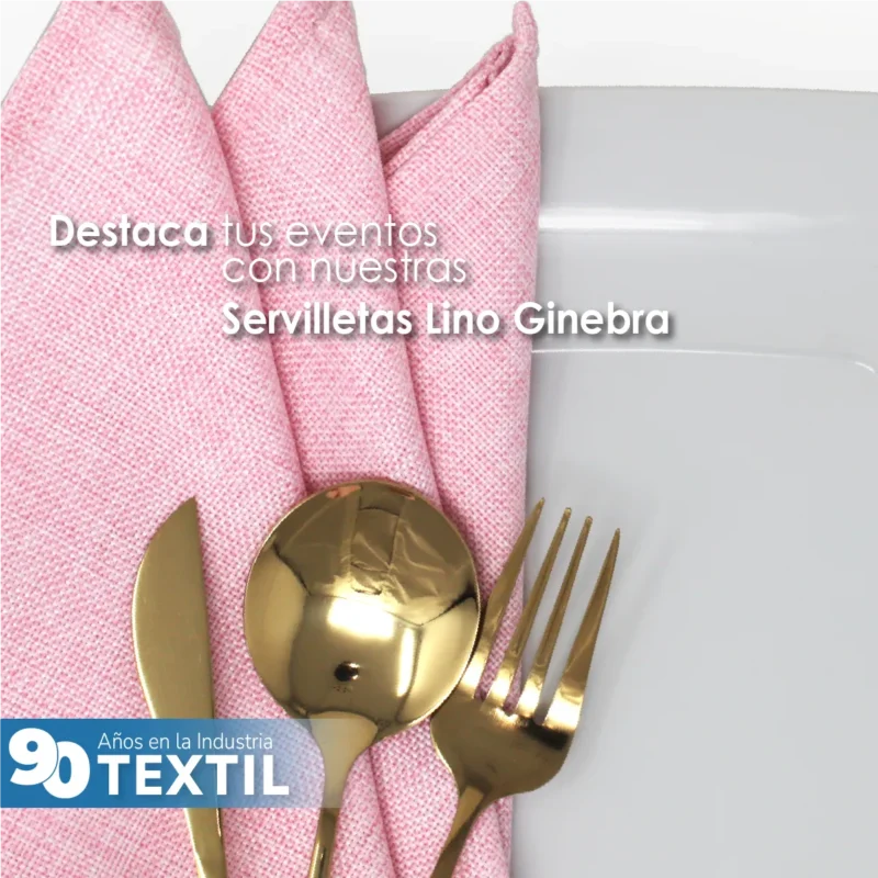Servilleta Lino Ginebra 45x45 cm Rosa Pastel