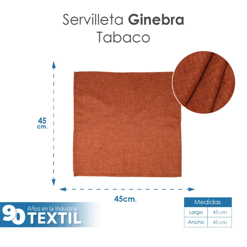 Servilleta Lino Ginebra 45x45 cm Tabaco