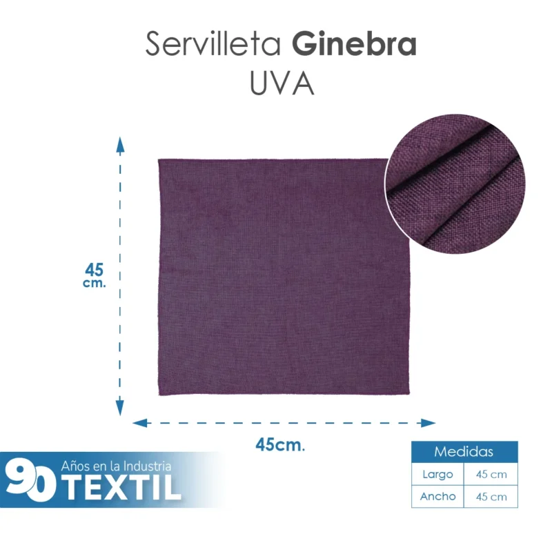 Servilleta Lino Ginebra 45x45 cm Uva