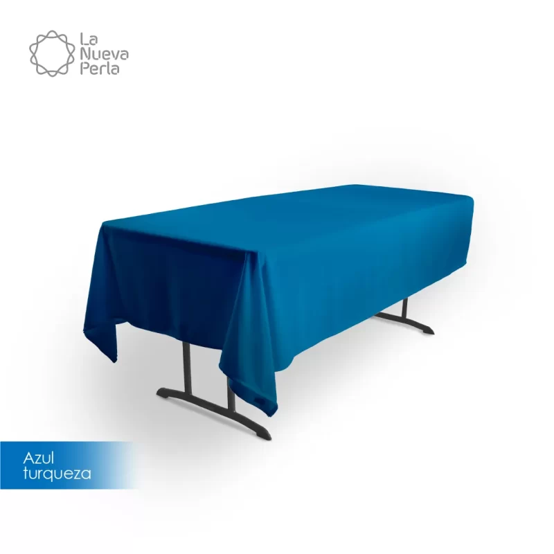 Mantel Tablón Tergal Liverpool 220x145 cm Azul Turquesa