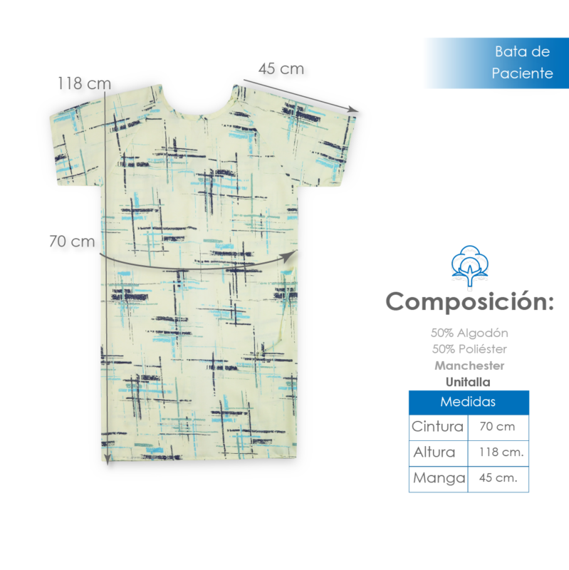 Bata de paciente Manchester Camuflaje Azul