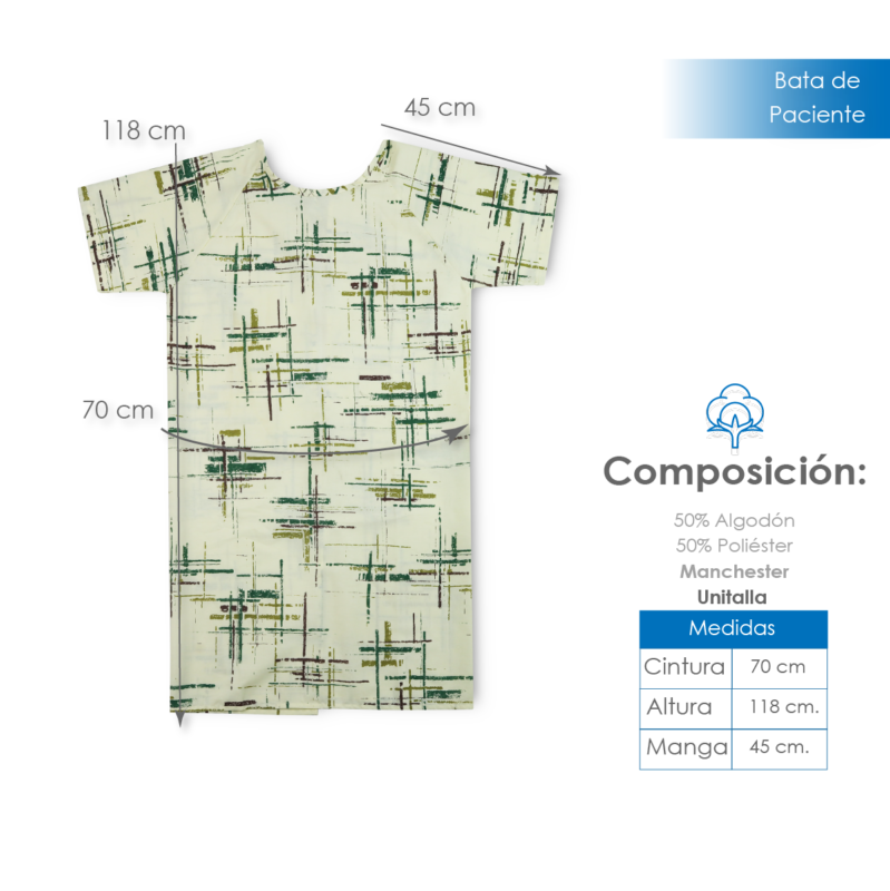 Bata de paciente Manchester Camuflaje Verde