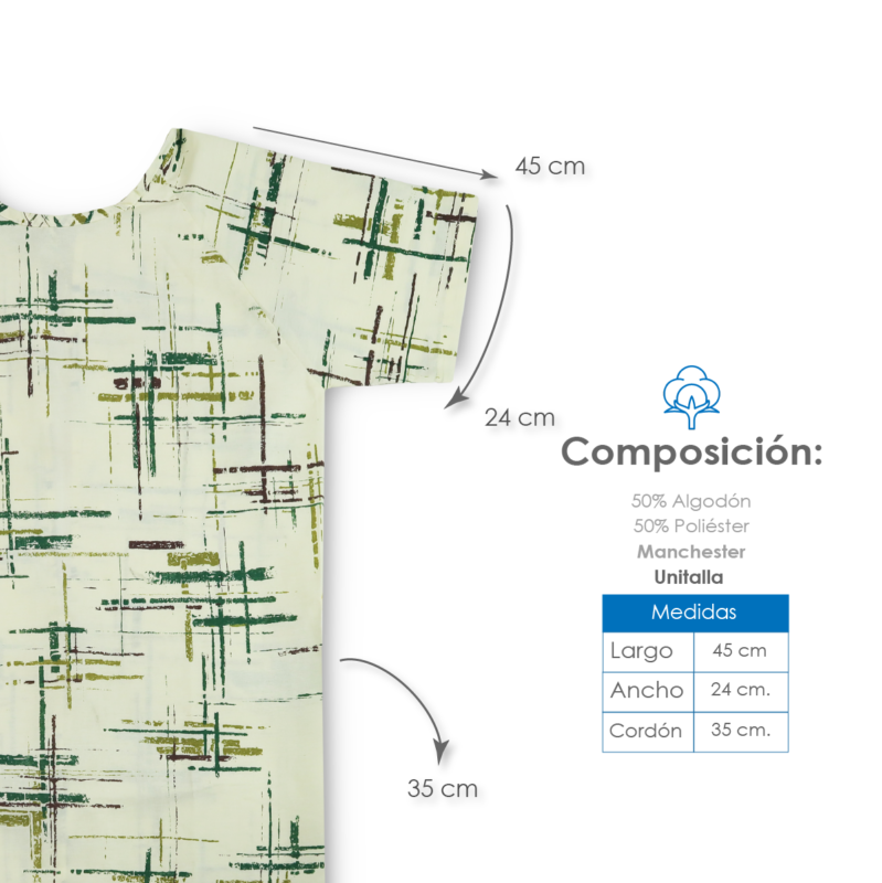 Bata de paciente Manchester Camuflaje Verde