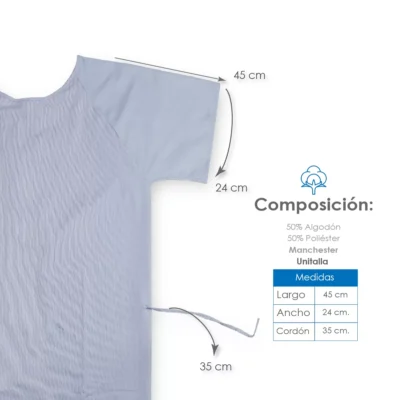 Bata de Paciente Mil Rayas Azul: imagen 4