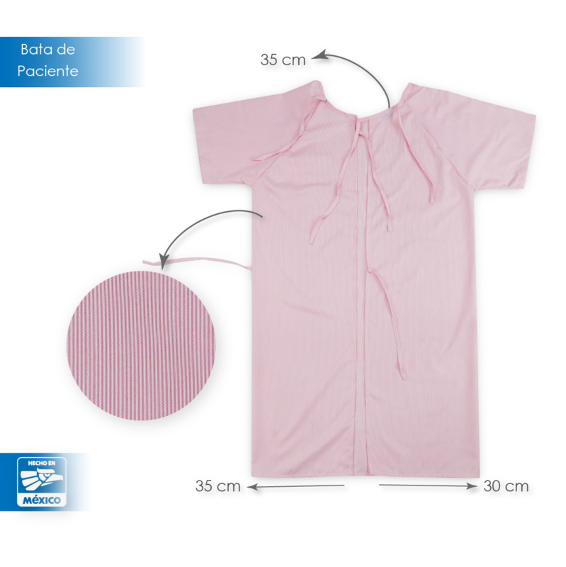 Bata de Paciente Mil Rayas Rosa