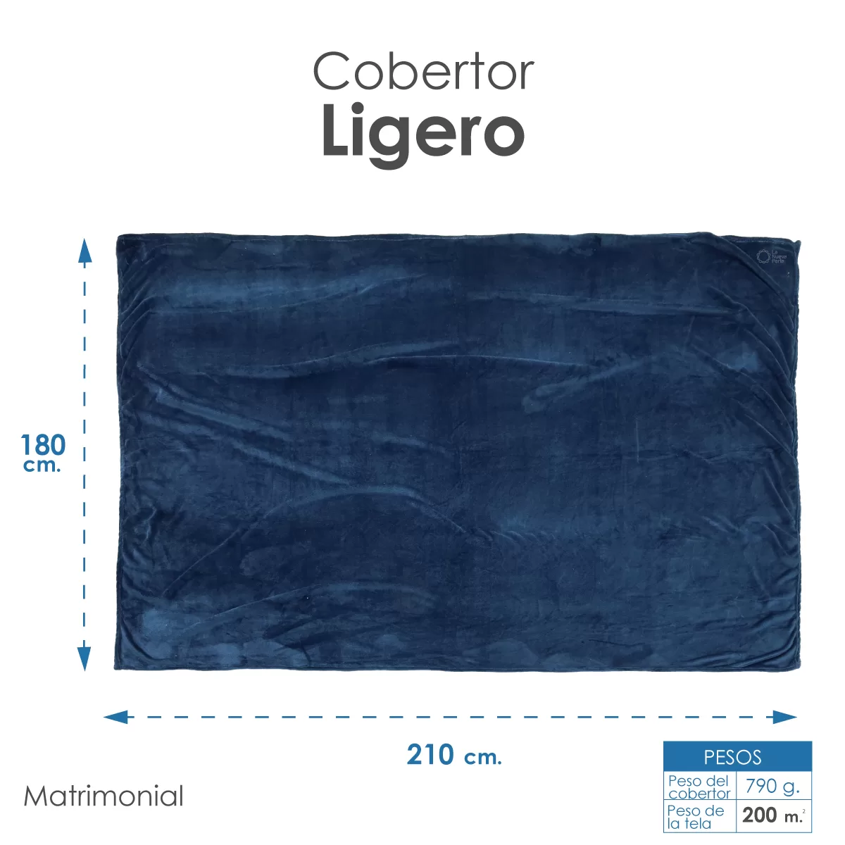 Cobertor Matrimonial 200 g m2 - 790 g / 180 x 210 cm.: imagen 2