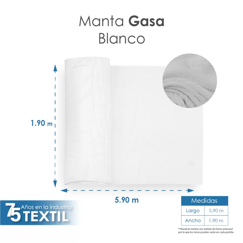 Gasa Blanqueada 1.90 M ancho