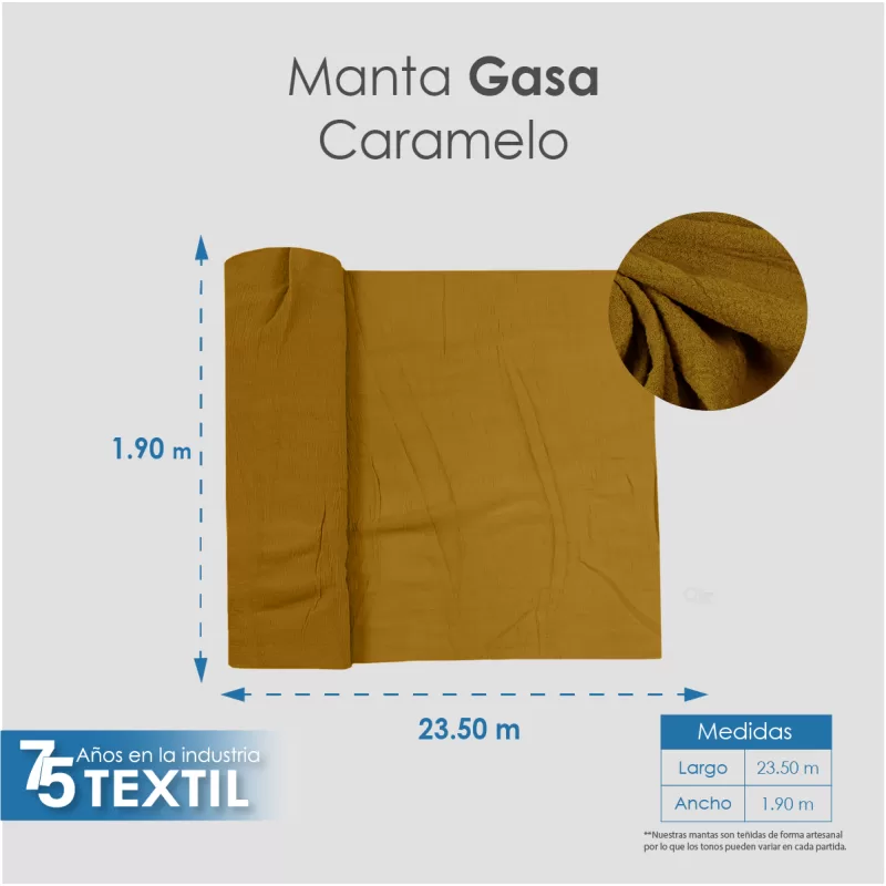 Gasa Teñida 1.90 M ancho Caramelo
