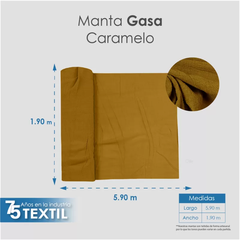 Gasa Teñida 1.90 M ancho Caramelo