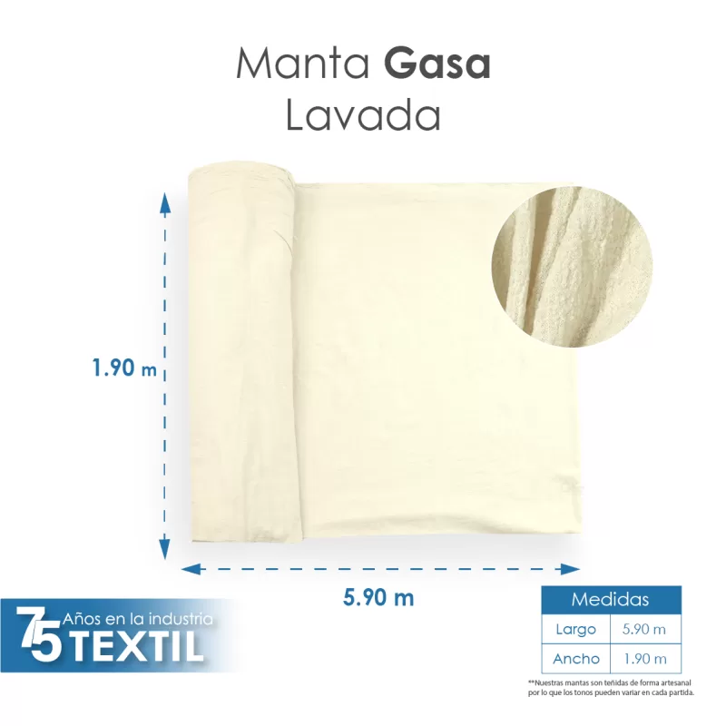 Gasa Lavada 1.90 M ancho