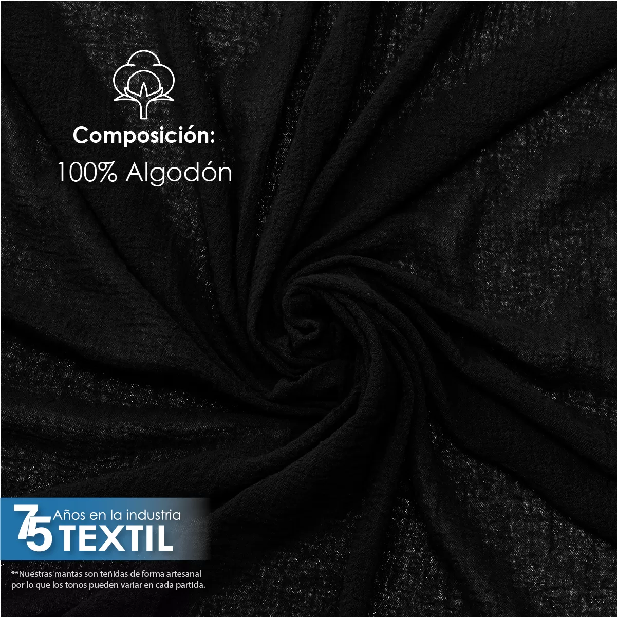 Gasa Teñida 1.90 M ancho Negro: imagen 5