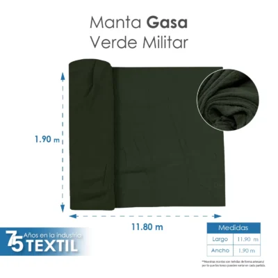 Gasa Teñida 1.90 M ancho Verde Militar: imagen 3