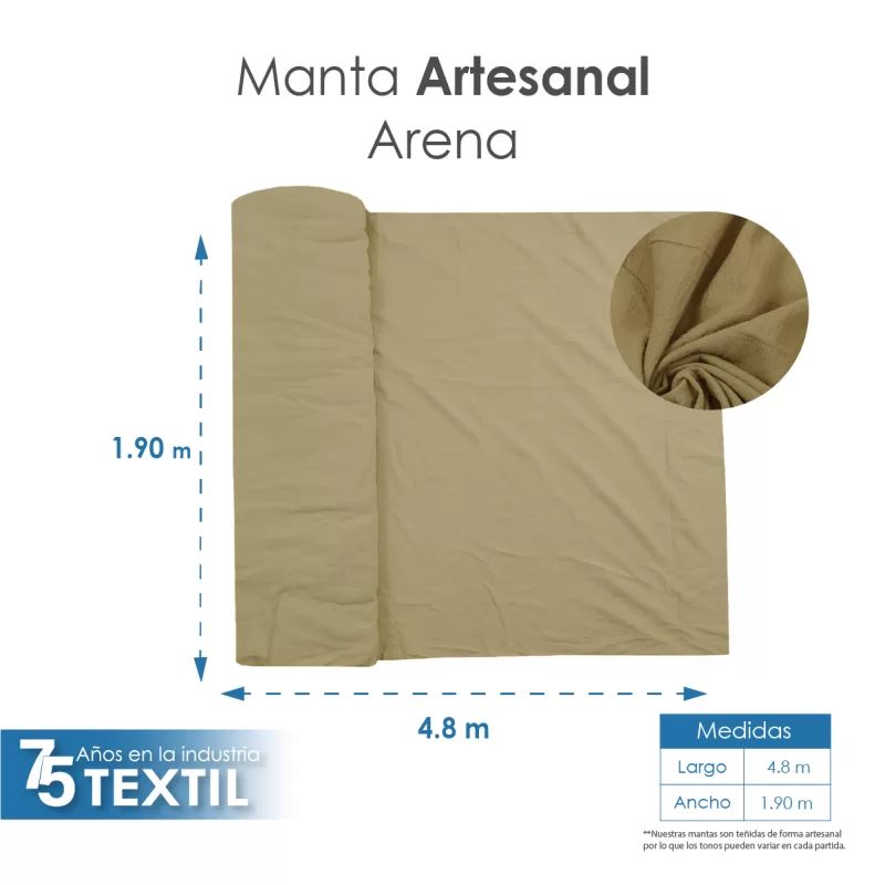 Manta Artesanal 1.90 M ancho Arena