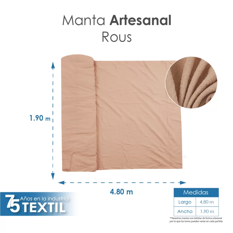 Manta Artesanal 1.90 M ancho Rous