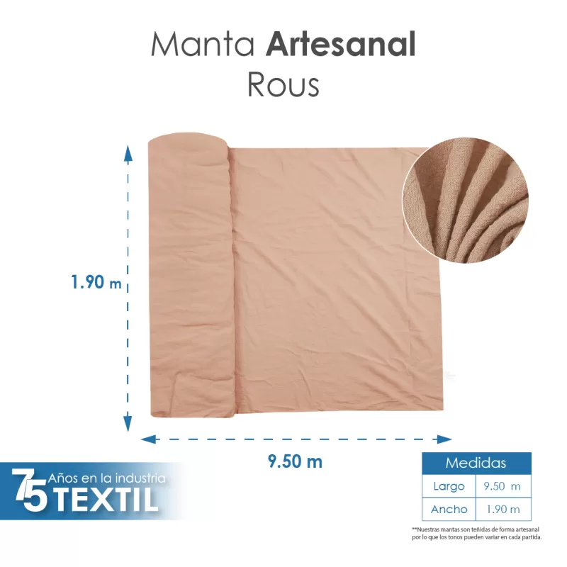 Manta Artesanal 1.90 M ancho Rous